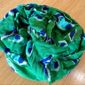 GAP Green and Teal Patterned Lightweight Scarf